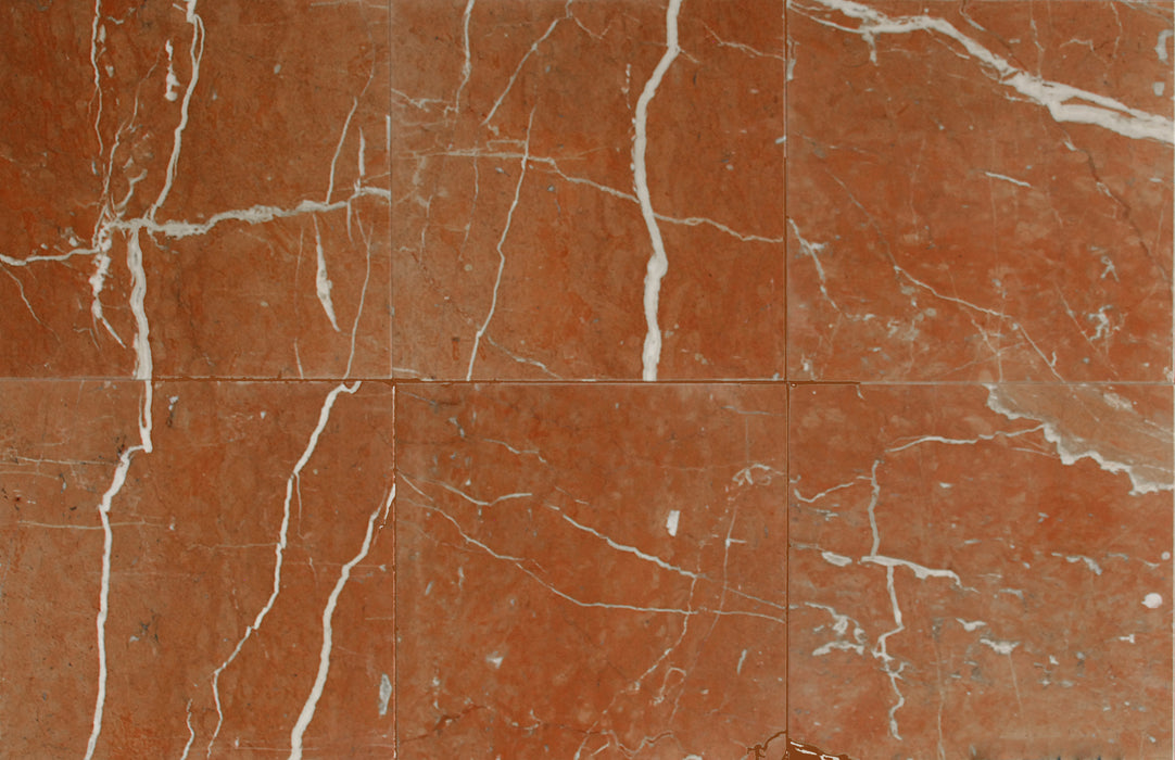 Rojo Alicante Polished Marble Tile - 18" x 18" x 3/8"