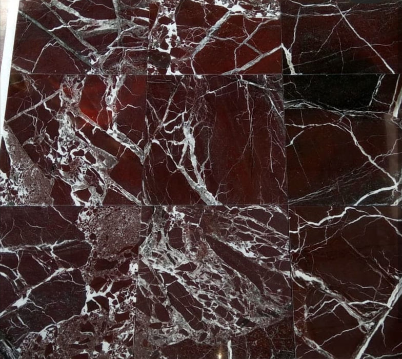 Rosso Levanto Marble Tile - 4" x 4" x 3/8" Tumbled
