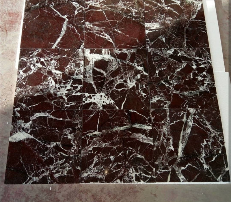 Rosso Levanto Marble Tile - 4" x 4" Tumbled