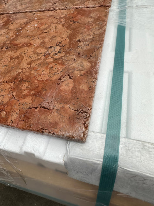 Rosso Verona Marble Tile - 12" x 12" 
