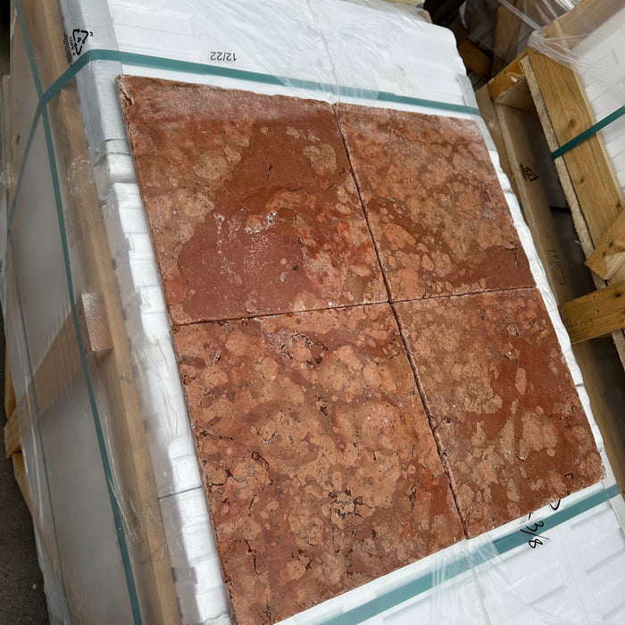 Rosso Verona Marble Tile - 12" x 12" Tumbled
