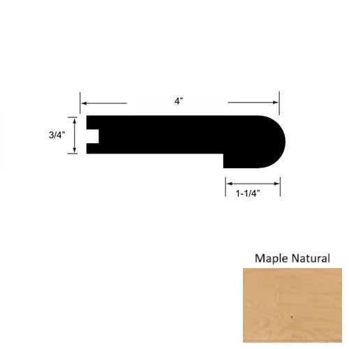 Heritage Solid Wood Maple Natural Round Stair Nose Urethane 1