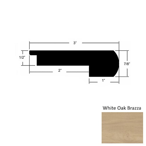 Sereno Wood White Oak Brazza Round Stair Nose Urethane 1