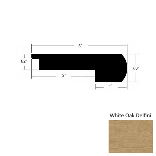 Sereno Wood White Oak Delfini Round Stair Nose Urethane 1