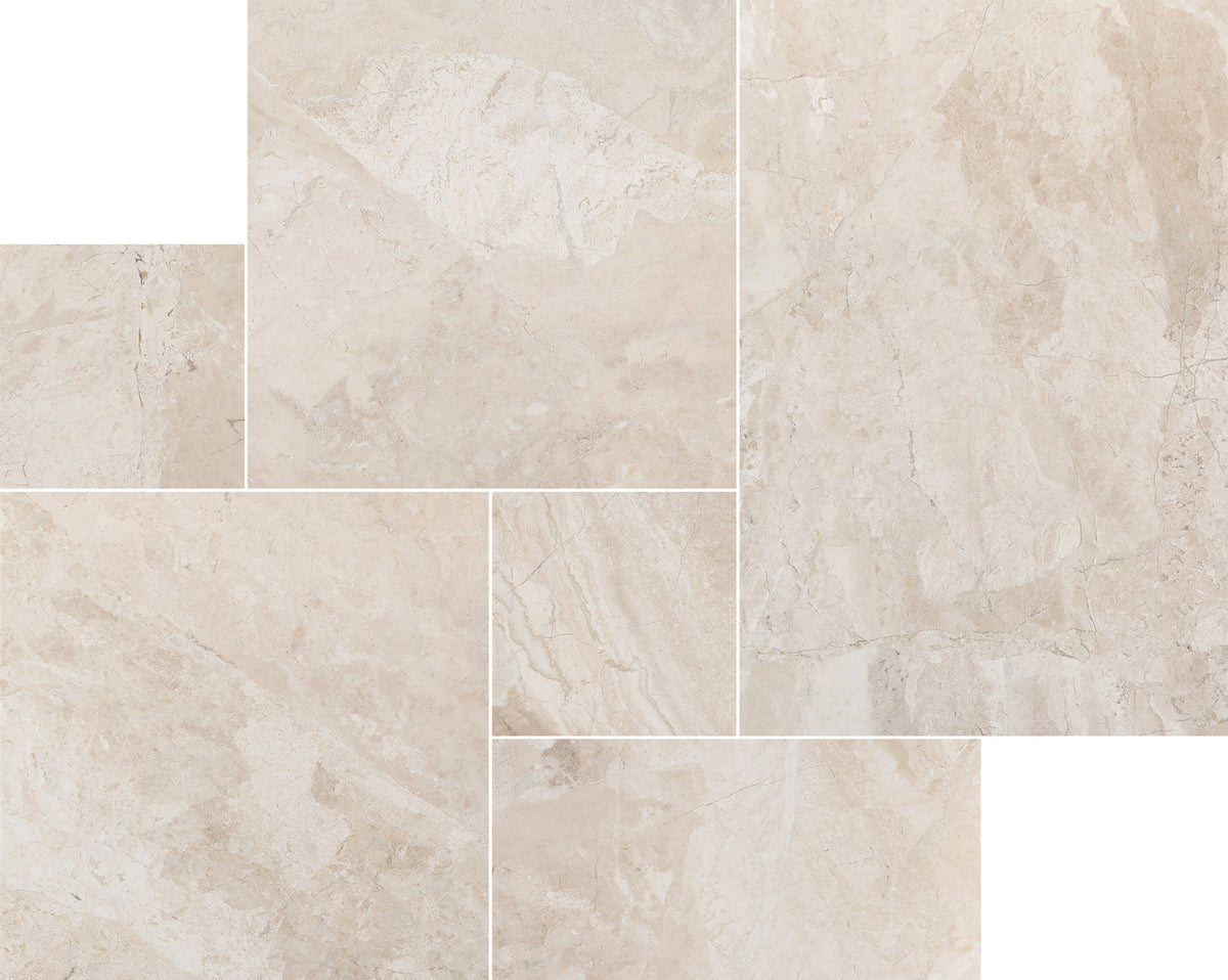 Diano Royal Leather Marble Paver Versailles Pattern — Stone & Tile ...