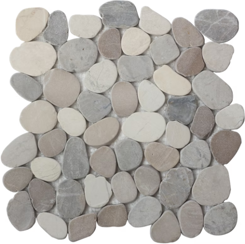 Pebble Navajo White Interlocking Mosaic Honed 1