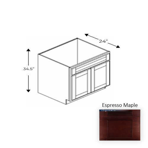 Framed Shaker Classic Wood Espresso Maple Base Cabinet Natural clear coat 1