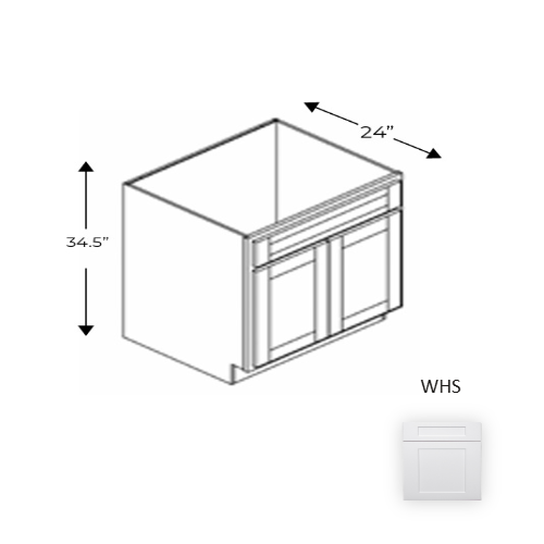 Framed Shaker Premium Wood White Shaker Base Cabinet Natural clear coat 1