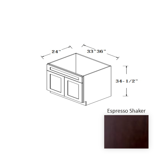 Sterfic SKU - VSB3621DR-ON. Oak. 36" x 34.5" Bathroom Vanity
