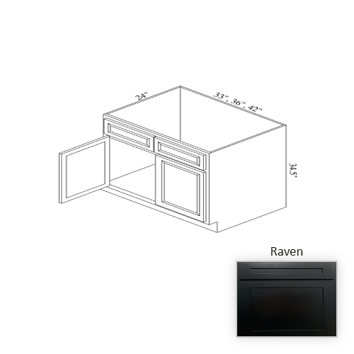 SB33 Wood Raven Sink Base Cabinet Raven 1