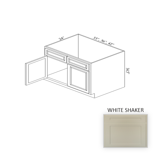 SB36 Wood White Shaker Sink Base Cabinet White Shaker 1