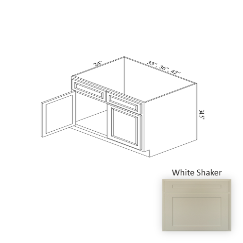 SB36 Wood White Shaker Sink Base Cabinet White Shaker 1