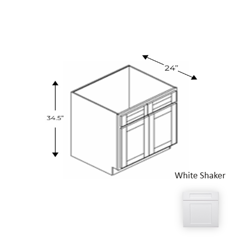 Framed Shaker Premium Wood White Shaker Base Cabinet Natural clear coat 1