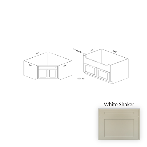 SBD42 Wood White Shaker Sink Base White Shaker 1