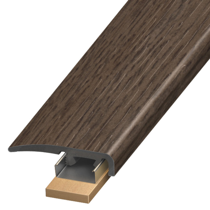 Discontinued Co Vinyl Occoneechee Oak Slim Cap with Slim Track and (2) Versatrack Shims Aluminum Oxide 1