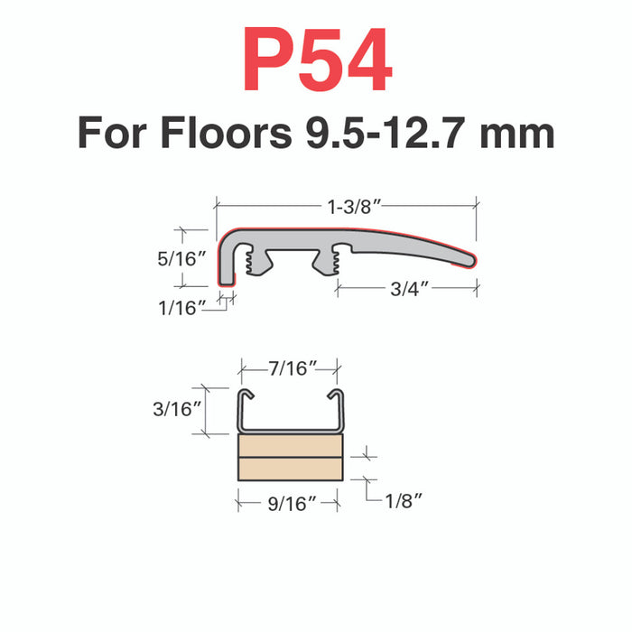 Standard Color Vinyl Sherwood Oak Slim Cap with Slim Track and (2) Versatrack Shims Aluminum Oxide 2