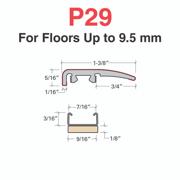 Unassigned Borneo Oak Luxury Vinyl Moulding / Trim - 1.38" x 94" Slim Cap with Slim Track and Versatrack Shim