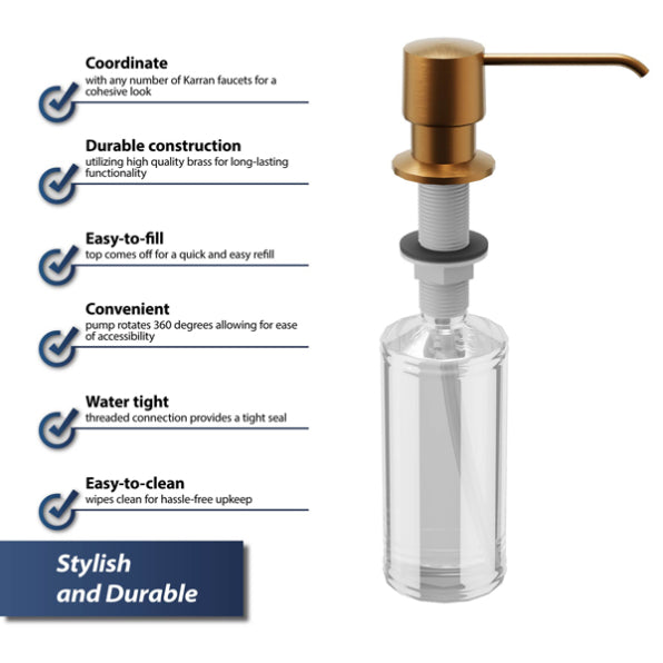 Brass Brushed Copper Soap Dispenser Brushed Copper 3