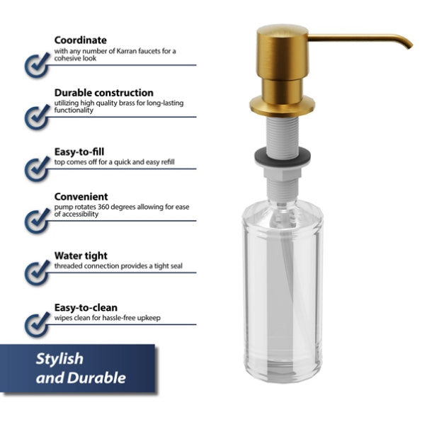 Brass Gold Soap Dispenser Gold 3