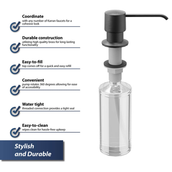 Brass Gunmetal Grey Soap Dispenser Gunmetal Grey 3