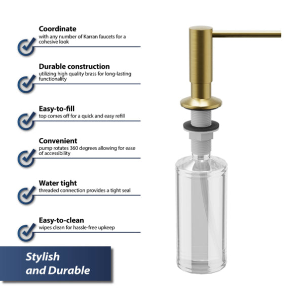 Brass Brushed Gold Soap Dispenser Brushed Gold 3