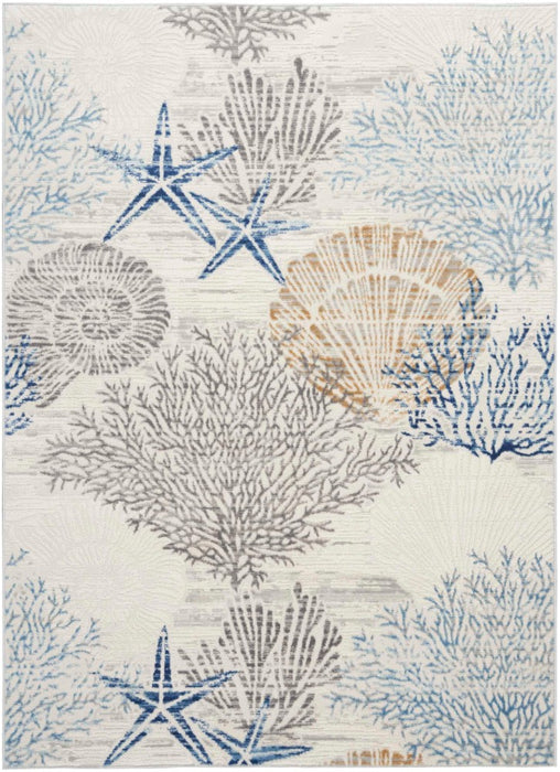 Seaside Polypropylene & Polyester Ivory Grey Blue IVGRB