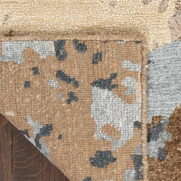 Silk Shadows Beige Blue Wool Blend 