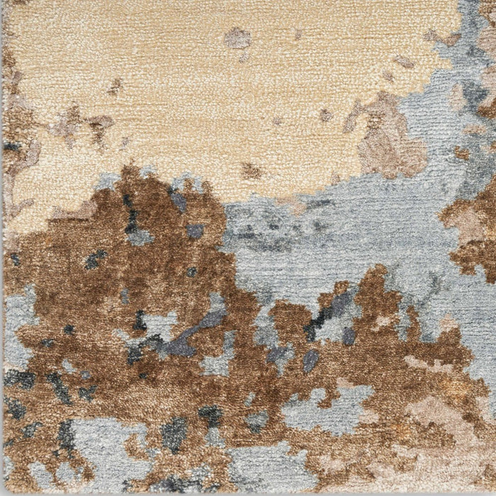 Silk Shadows Wool Blend Beige Blue 