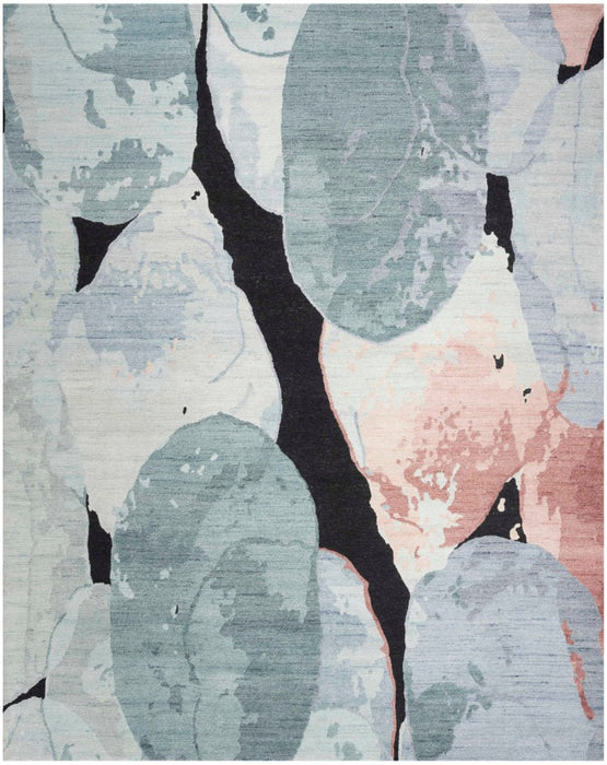 Silk Shadows Blue Pink Wool Blend 
