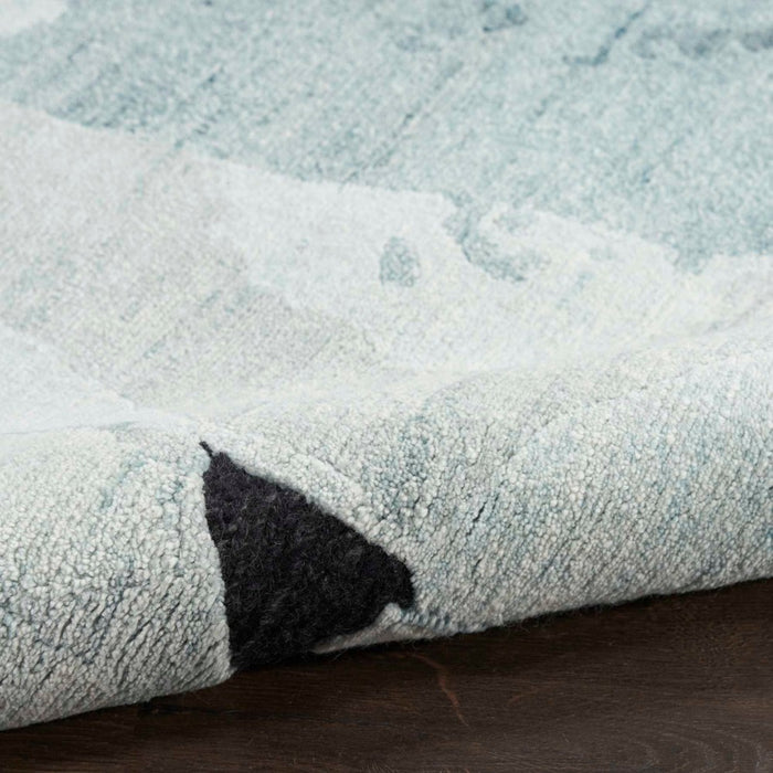 Silk Shadows Blue Pink  Wool Blend
