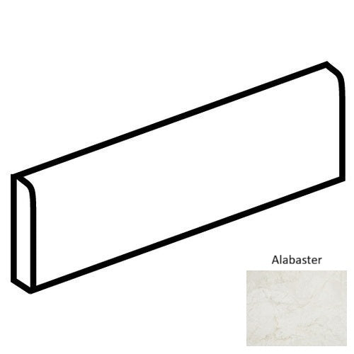 Core Fundamentals Platinum Porcelain Alabaster SL75 Bullnose Matte 1