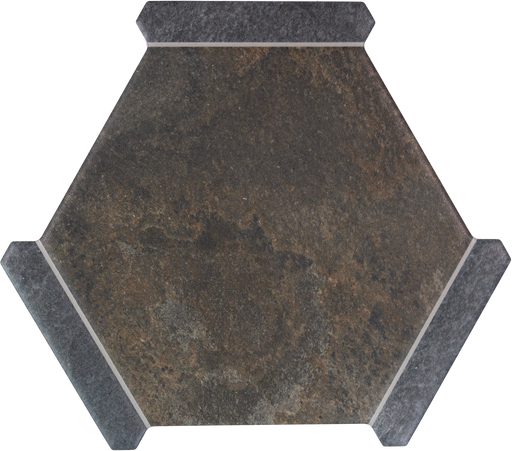 Avant Hexagon Slate Oxido Porcelain Tile - Matte