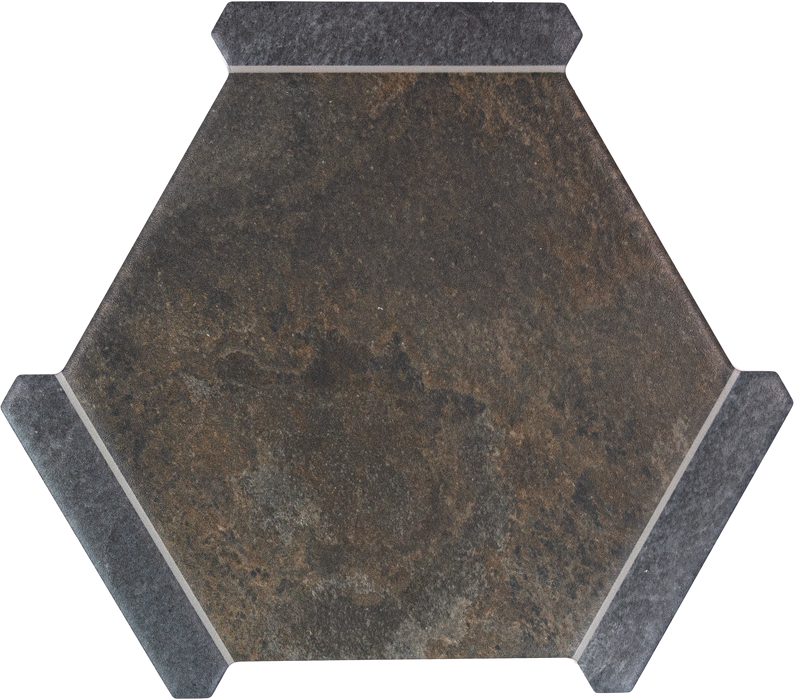 Avant Hexagon Slate Oxido Porcelain Tile - Matte