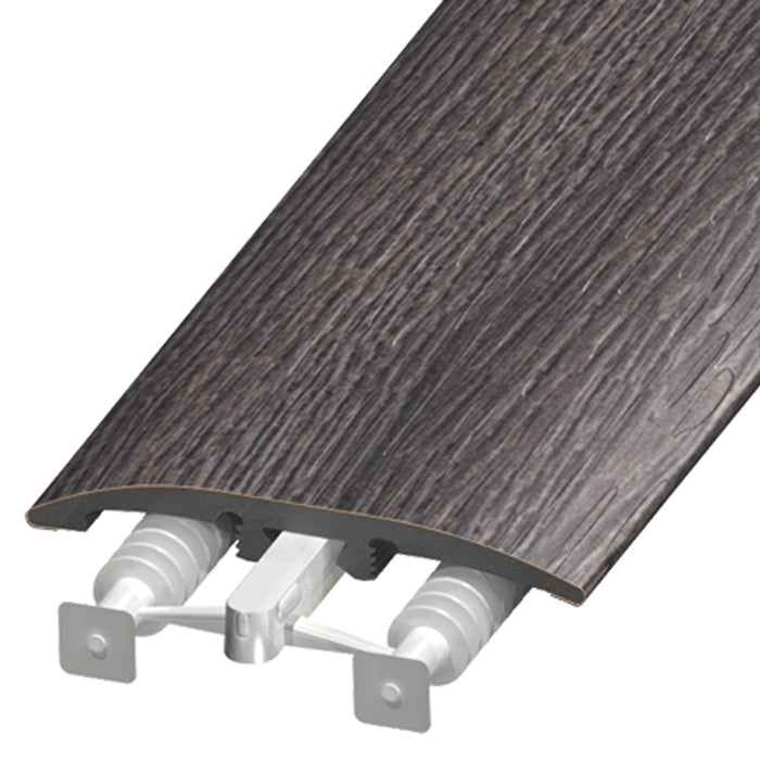 Balterio Vinyl Stormy Willow Slim Trim with Slim Track, Versatrack Shim, and Dowel Tree Aluminum Oxide 1