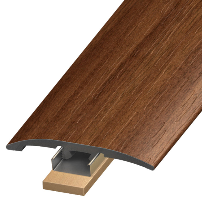Standard Color Vinyl American Walnut Slim Trim with Slim Track and 2 Versatrack Shims Aluminum Oxide 1