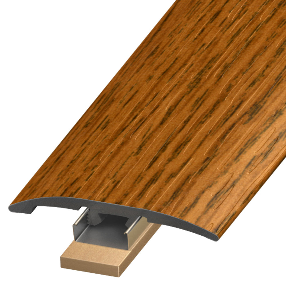 Standard Color Vinyl Spice Oak Slim Trim with Slim Track and 2 Versatrack Shims Aluminum Oxide 1
