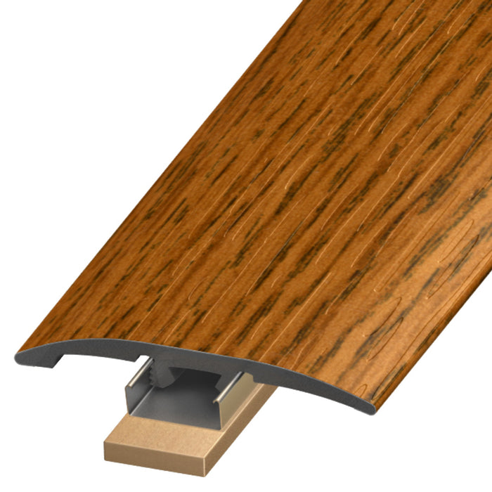Standard Color Vinyl Spice Oak Slim Trim with Slim Track and Versatrack Shim Aluminum Oxide 1