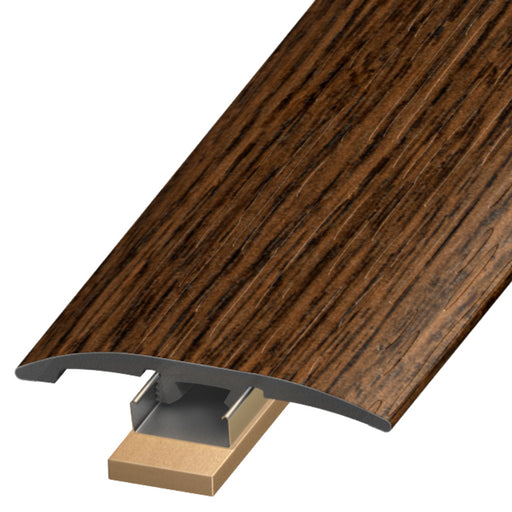 Standard Color Vinyl Old World Oak Slim Trim with Slim Track, Versatrack Shim, and Dowel Tree Aluminum Oxide 1