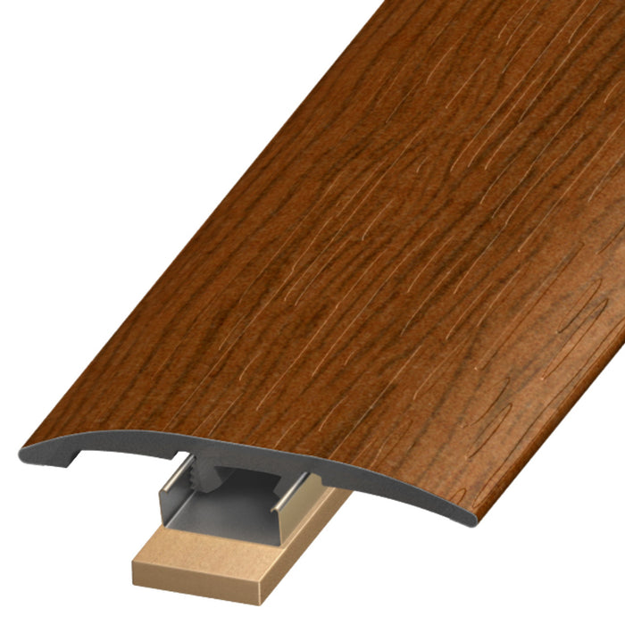 Standard Color Vinyl New Borneo Teak Slim Trim with Slim Track, Versatrack Shim, and Dowel Tree Aluminum Oxide 1