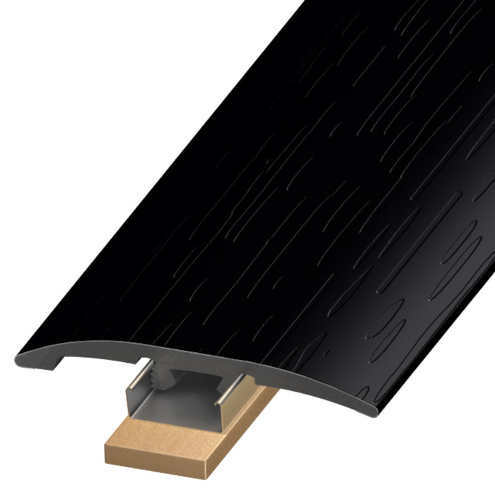 Rare Colors Vinyl Midnight Black Slim Trim with Slim Track, Versatrack Shim, and Dowel Tree Aluminum Oxide 1