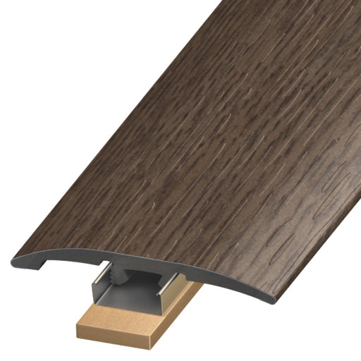 Discontinued Co Vinyl Occoneechee Oak Slim Trim with Slim Track, Versatrack Shim, and Dowel Tree Aluminum Oxide 1