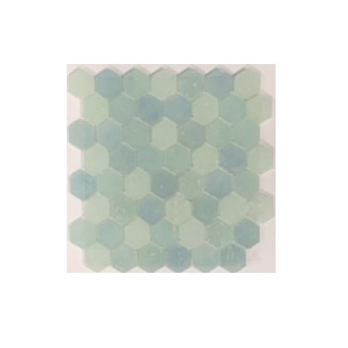 Full Sheet Sample - Artesano Reciclado Cayman Hexagon Marble Mosaic - 12" x 12" x 3/8" Frosted