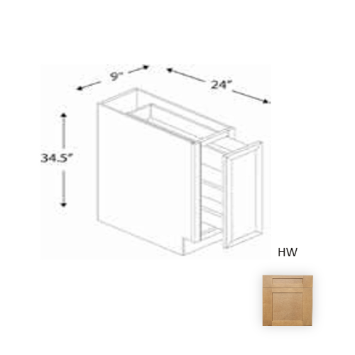 Framed Shaker Deluxe Wood Honey Wheat Base Cabinet Natural clear coat 1
