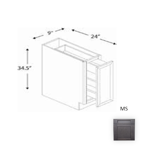 Framed Shaker Deluxe Wood Modern Slate Base Cabinet Natural clear coat 1