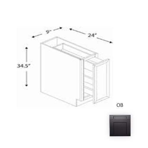 Framed Shaker Signature Wood Onyx Black Base Cabinet Natural clear coat 1