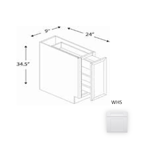 Framed Shaker Premium Wood White Shaker Base Cabinet Natural clear coat 1