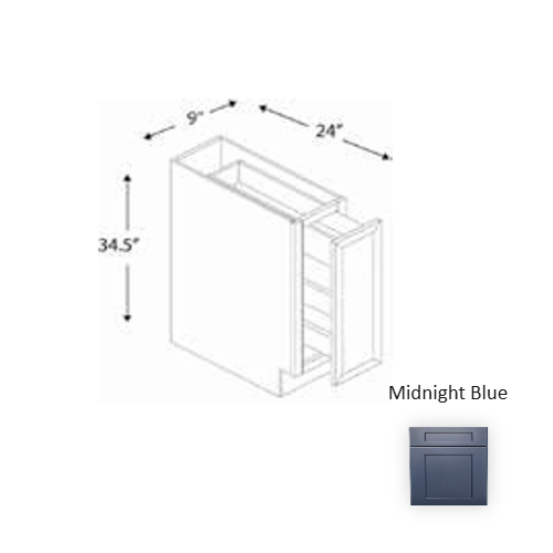 Framed Shaker Signature Wood Midnight Blue Base Cabinet Natural clear coat 1