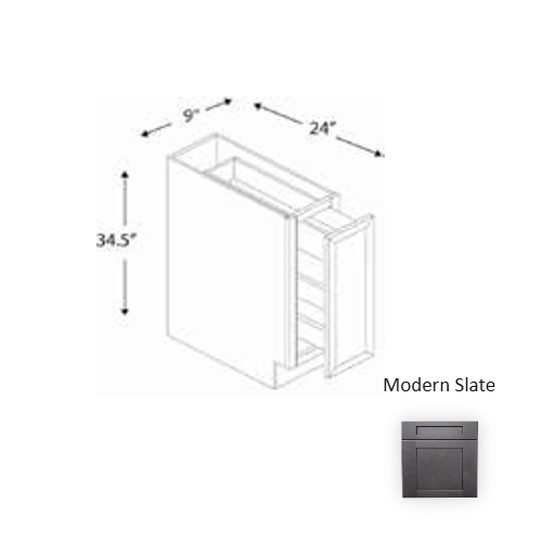 Framed Shaker Deluxe Wood Modern Slate Base Cabinet Natural clear coat 1