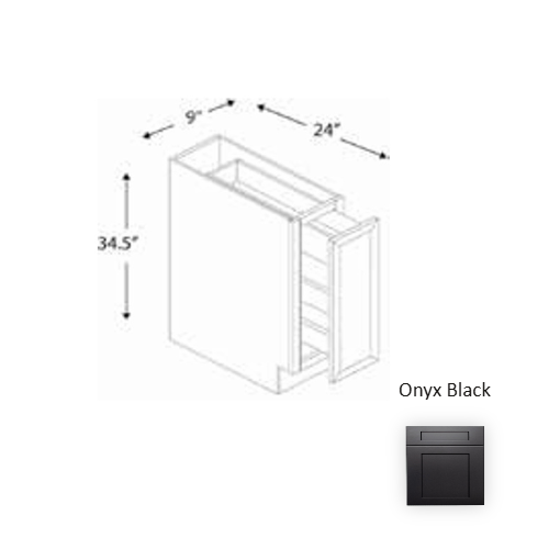 Framed Shaker Signature Wood Onyx Black Base Cabinet Natural clear coat 1