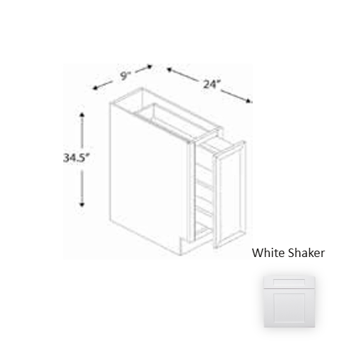 Framed Shaker Premium Wood White Shaker Base Cabinet Natural clear coat 1
